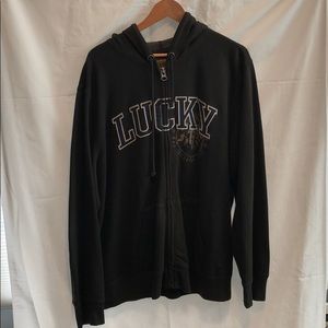 Lucky Brand Zip up Sweatshirt - XXL - Dark Brown